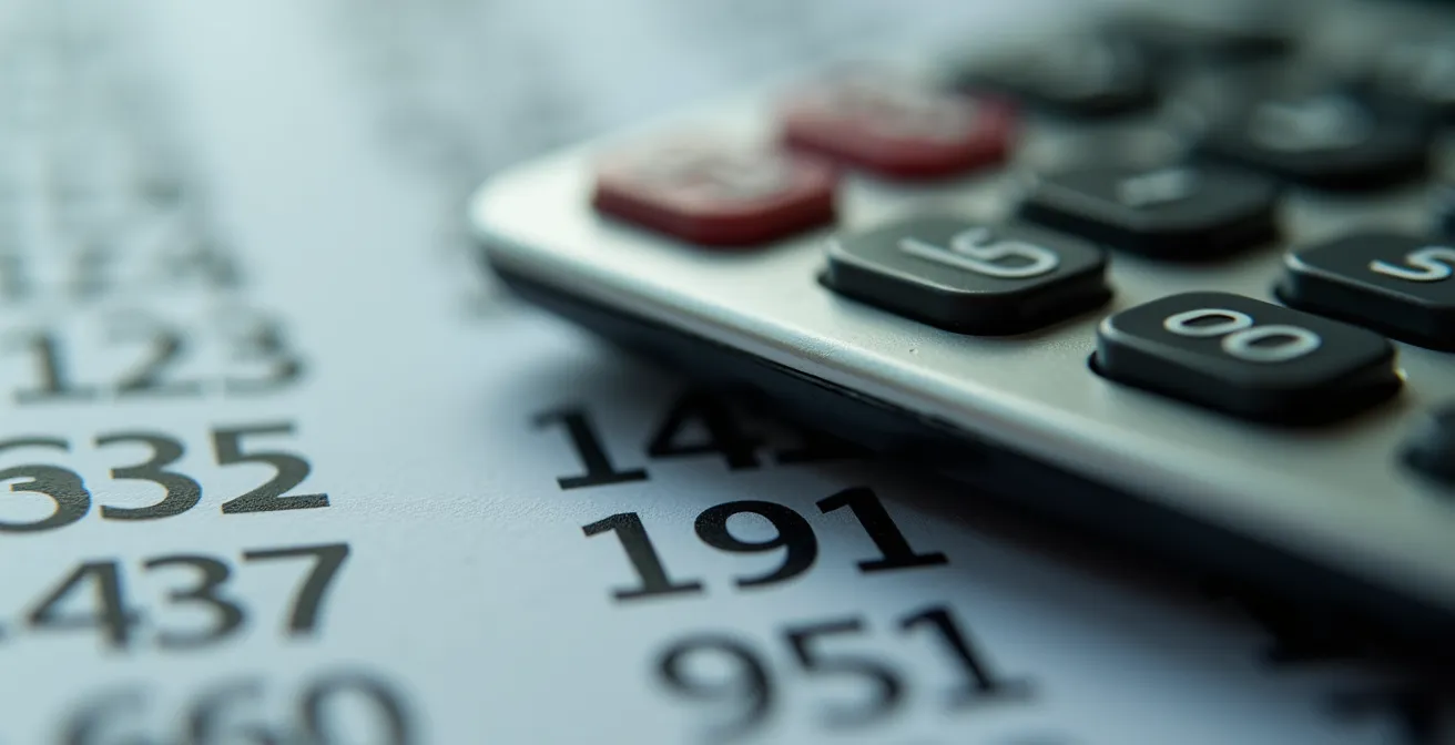 Détail macro de calculatrice professionnelle et documents fiscaux pour calcul de plus-value